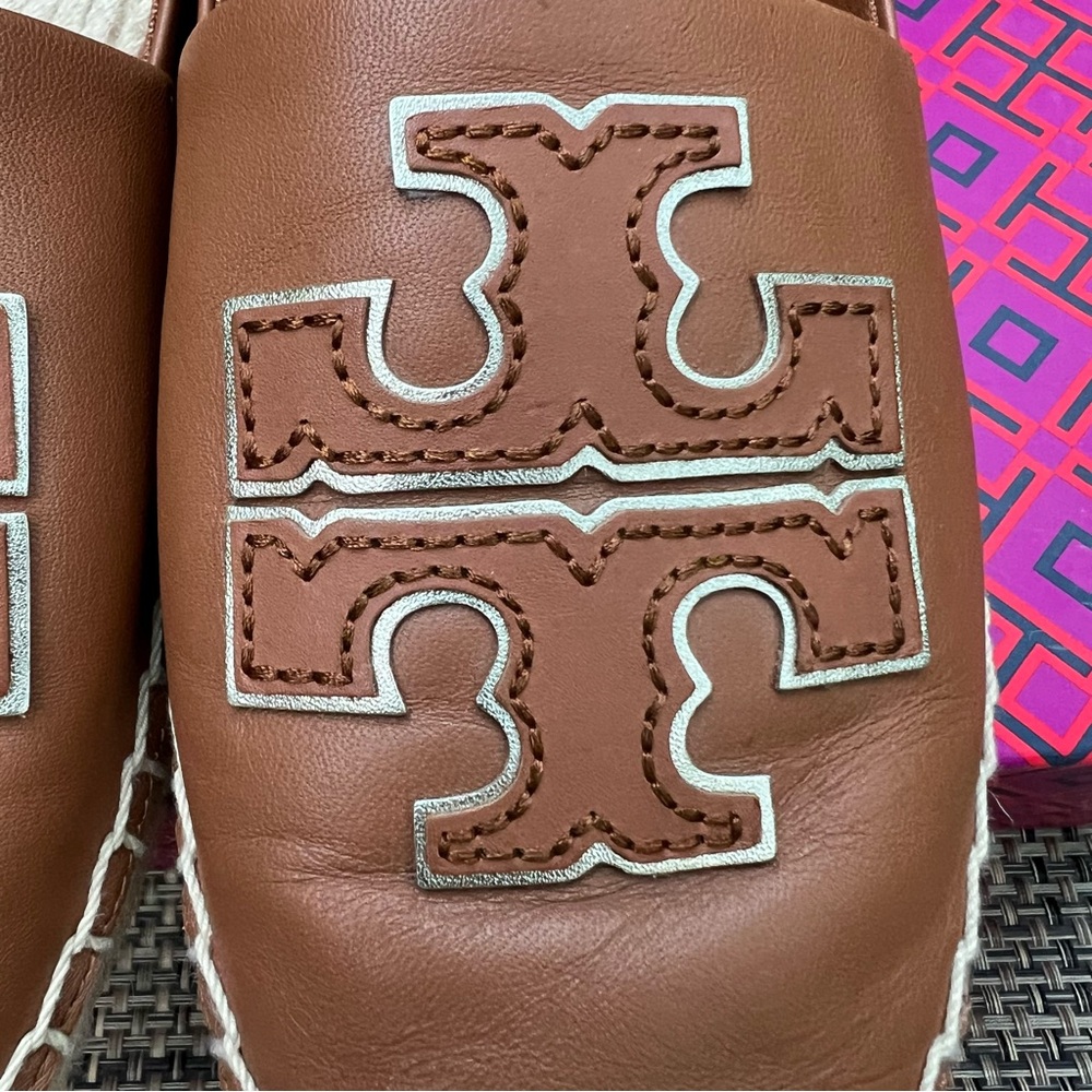 Tory Burch Ines Espadrilles in Tan Nappa Leather Size 8.5 - Picture 11 of 16